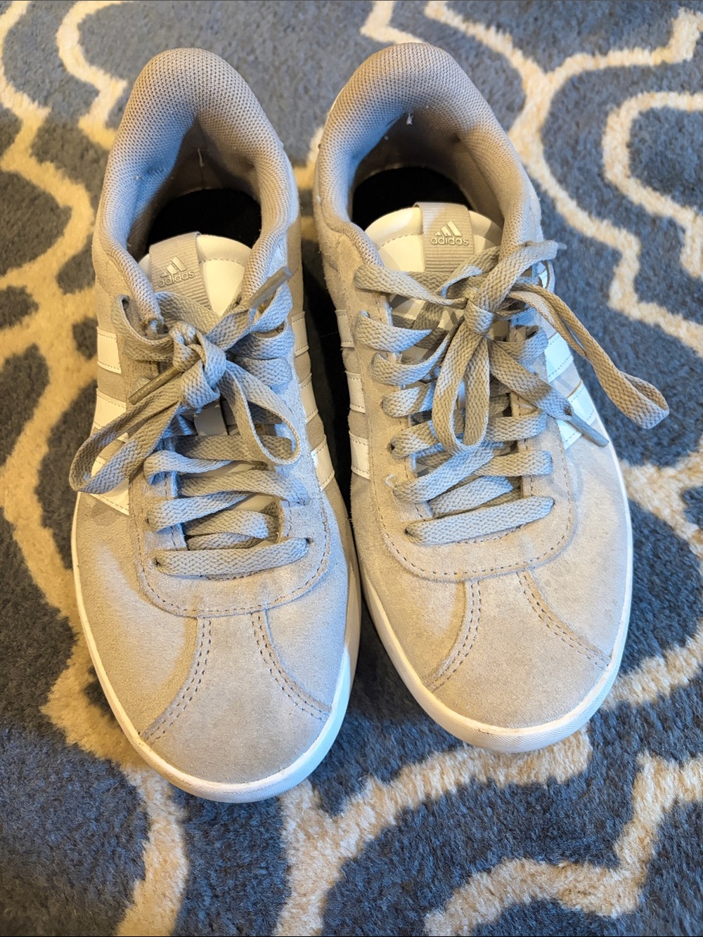 adidas Kids Light Gray Suede Sneakers